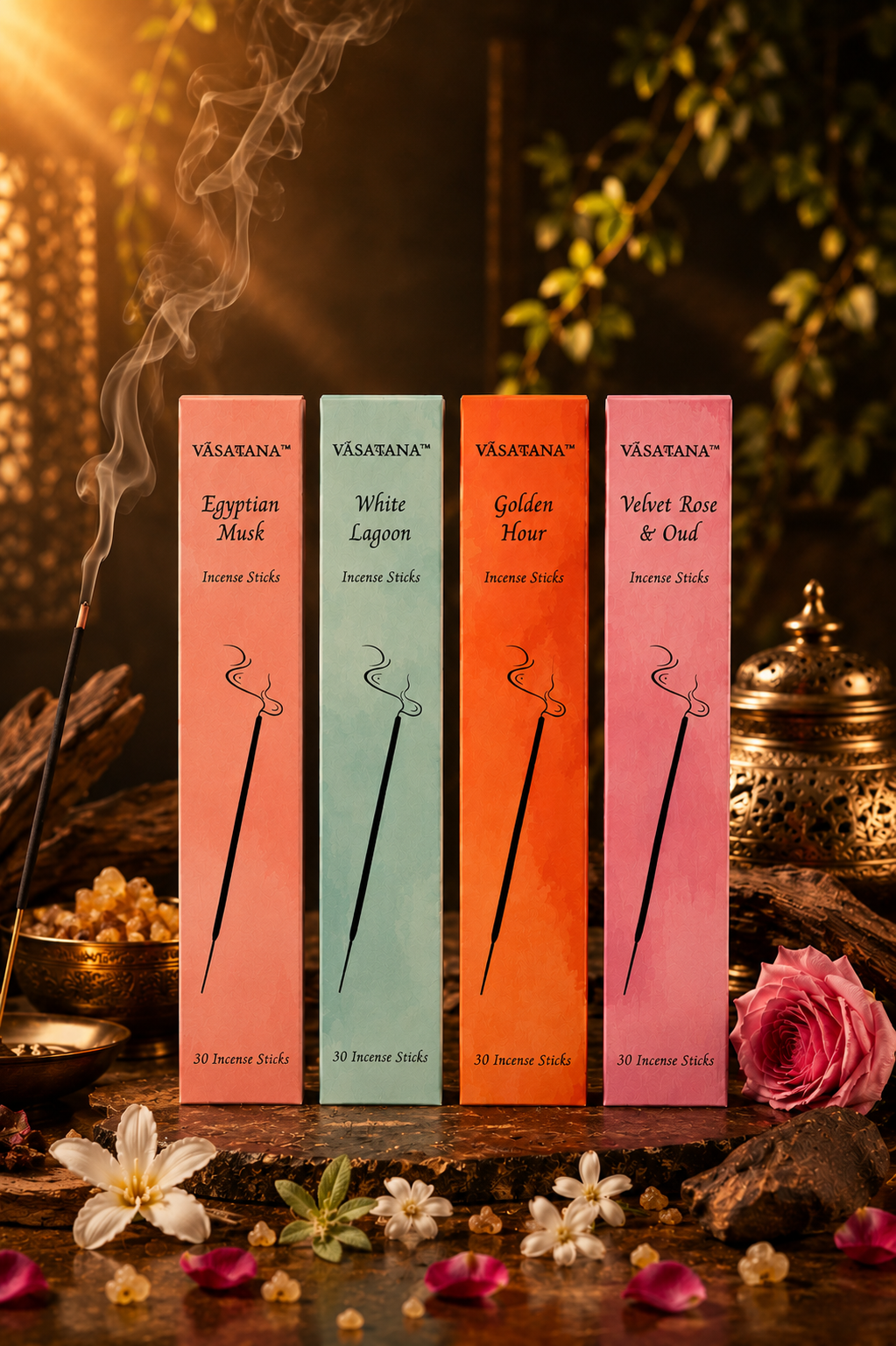 Vasaवana Assorted Incense — 4-Pack (Musk & Florals)