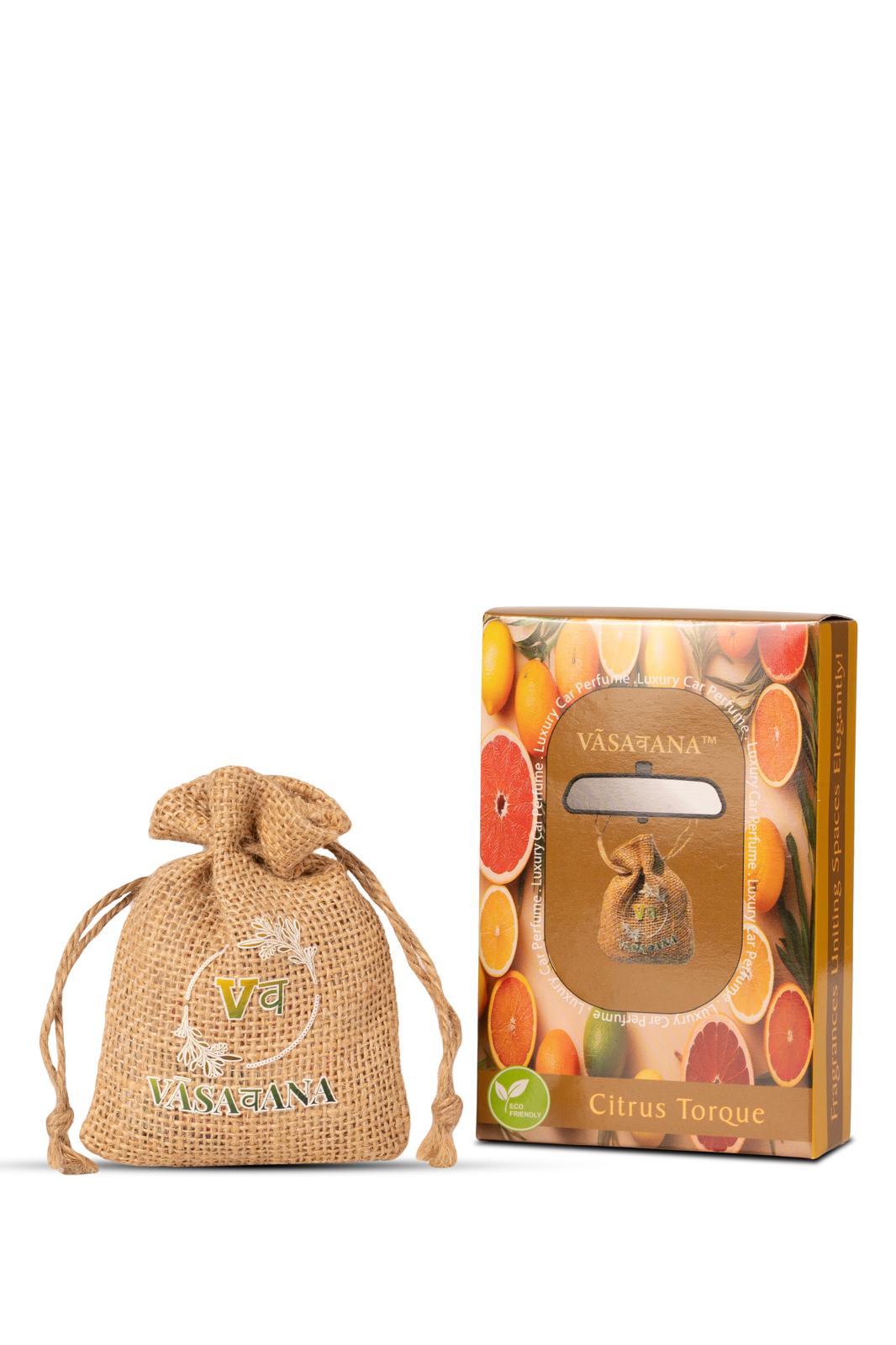 Citrus Torque — Organic Jute Car Perfume | Vāsaवana