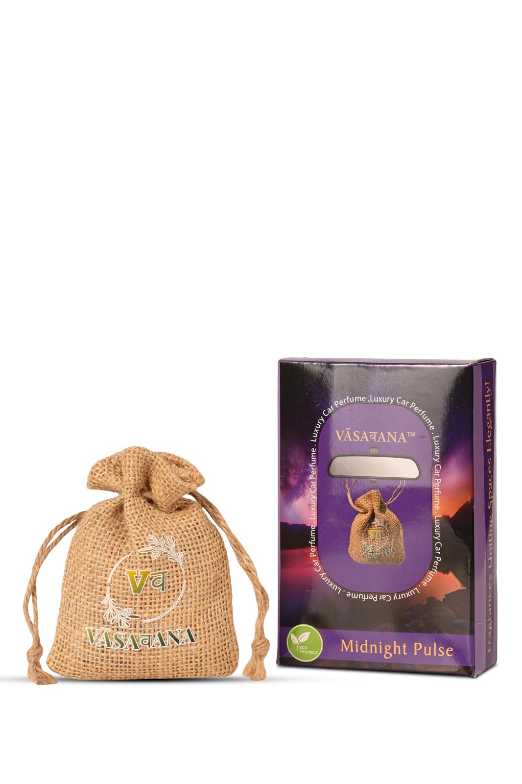Midnight Pulse — Organic Jute Car Perfume | Vāsaवana
